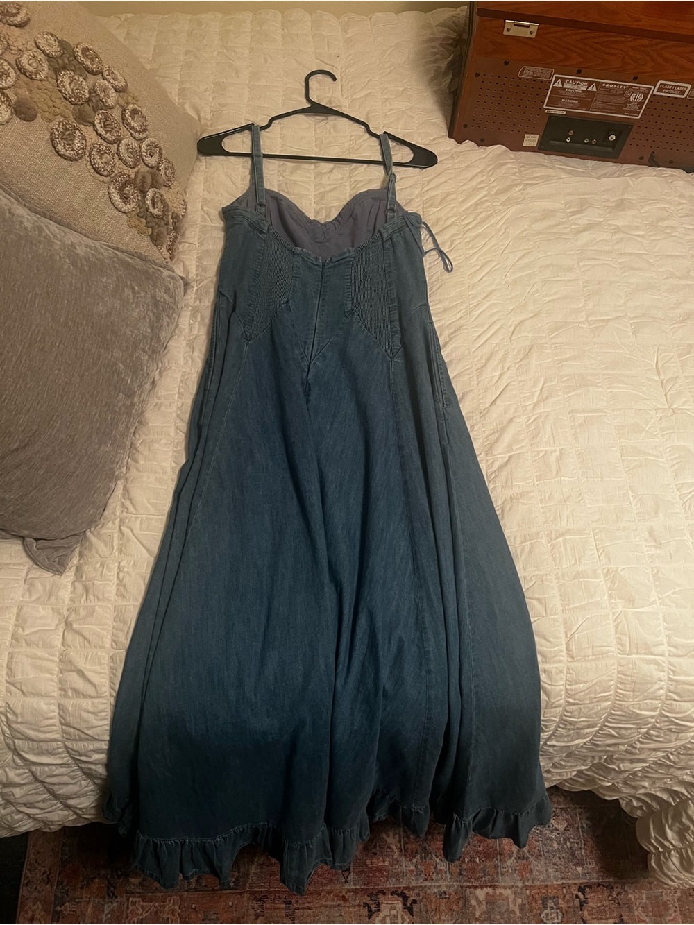 Free People Soft Blue Denim Spaghetti Strap Maxi Dress - Picture 4 of 7